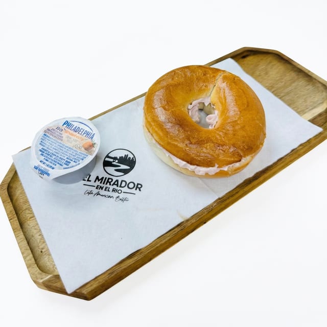 Plain Bagel with Spread.