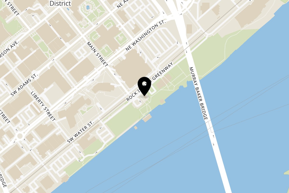 Map showing the location of El Mirador En El Rio on 110 Northeast Water Street in Peoria